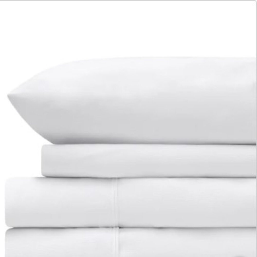Charisma Microfiber Sheet Set - white twin XL - 3 pc set bonus bedskirt